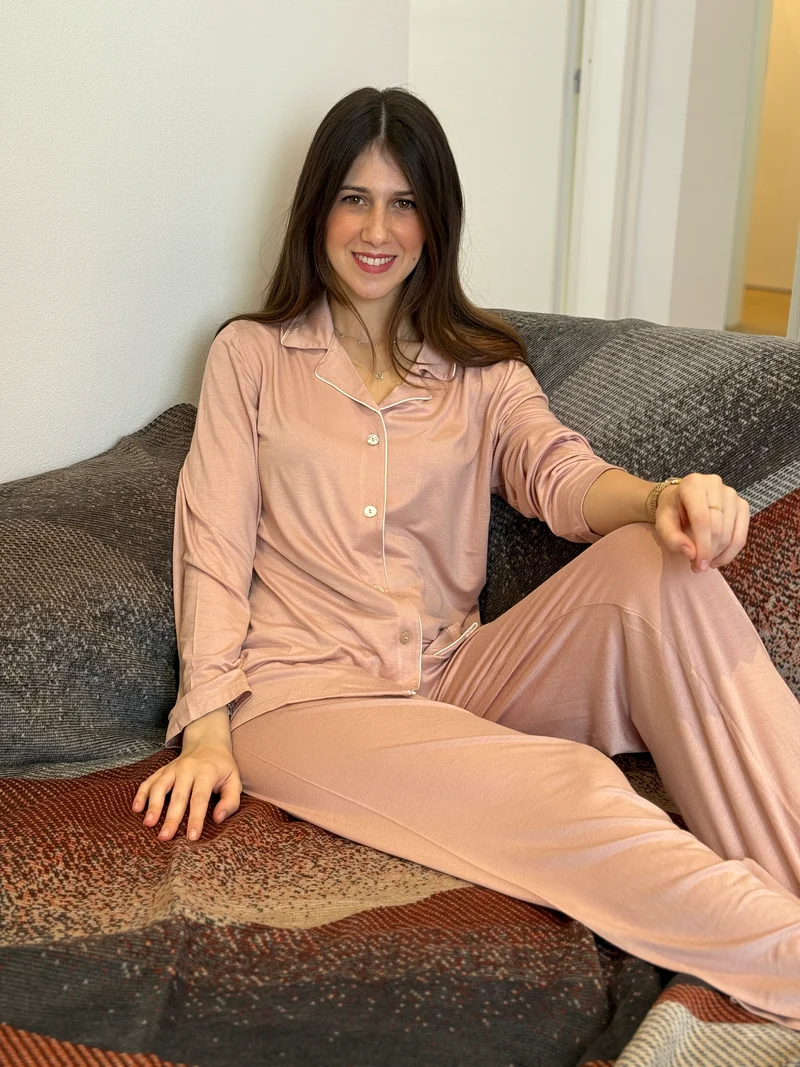 Pigiama Donna Aperto Piping