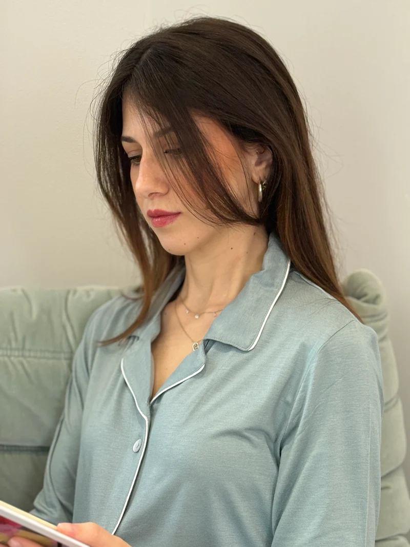 Pigiama Donna Aperto Piping