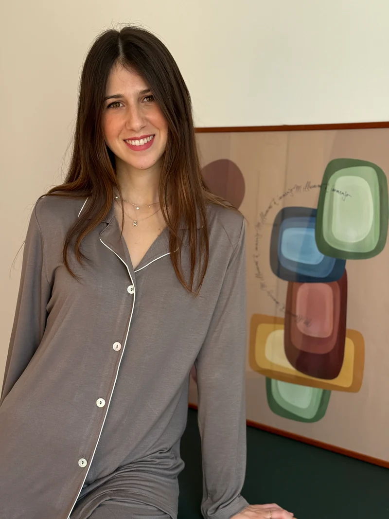 Pigiama Donna Aperto Piping