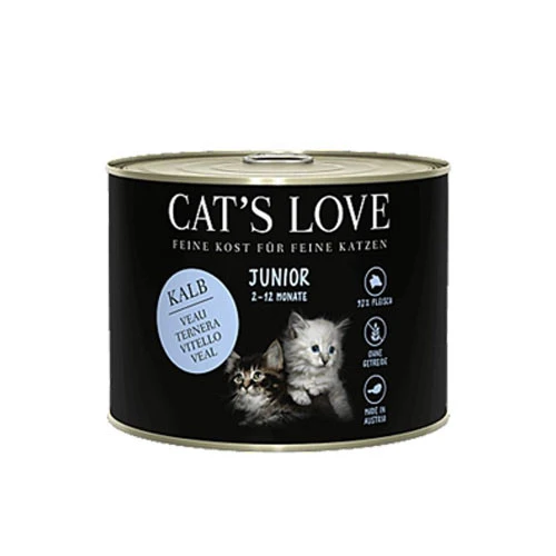 Cat's Love Umido Gatto Junior Vitello e Manzo con Guscio d'Uovo