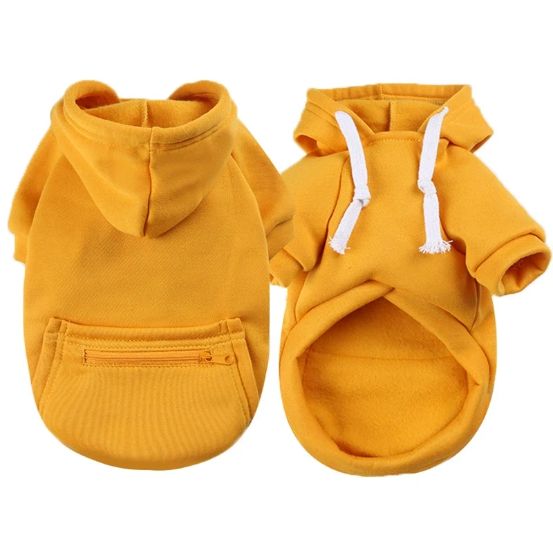 Small and Medium Dogs Dog Cat Pet Zipper Pocket Sweatshirt Trendy Teddy/Pomeranian Jarre Aero Bull Products for Autumn and Winter Clothes