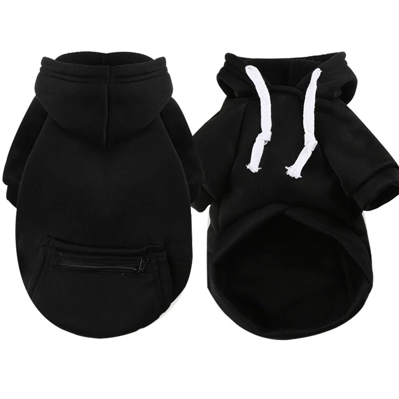 Small and Medium Dogs Dog Cat Pet Zipper Pocket Sweatshirt Trendy Teddy/Pomeranian Jarre Aero Bull Products for Autumn and Winter Clothes