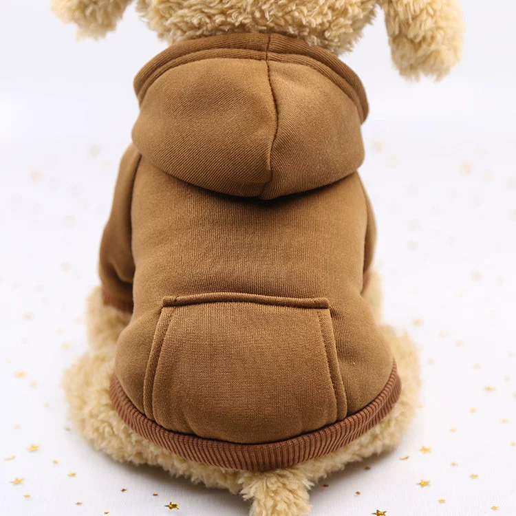 Autumn Winter Sweater Denim Pocket Two-Legged Clothes Sports Style Pet Clothes Dog Cat Clothes Pet Supplies
