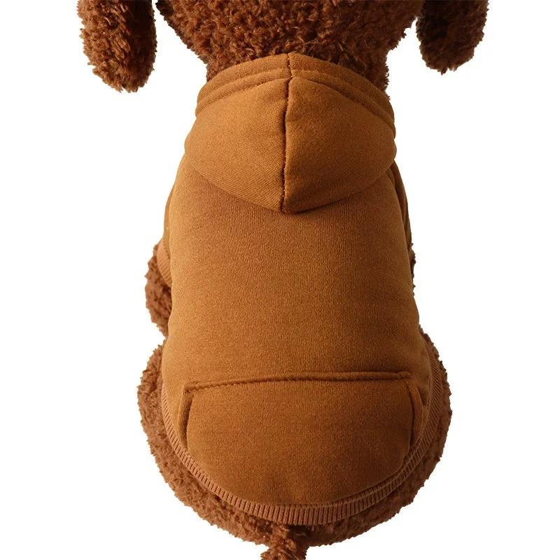 Pet Hooded Sweater Hand Fleece Autumn and Winter Clothes Dog Hooded Sweater Warm Pet Two-Legged Clothes