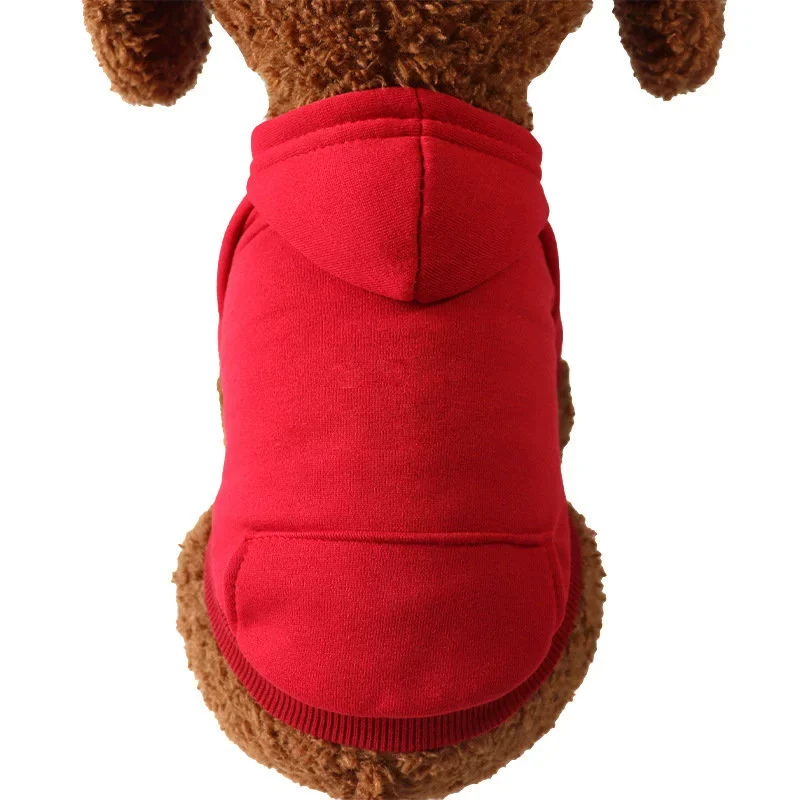 Pet Hooded Sweater Hand Fleece Autumn and Winter Clothes Dog Hooded Sweater Warm Pet Two-Legged Clothes