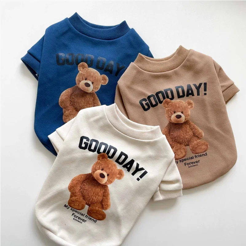 Winter Warm Pet Dog Clothes Cute Bear Dogs Hoodies for Puppy Small Medium Dogs Clothing Sweatshirt Kawaii Clothes 푸들 강아지 옷