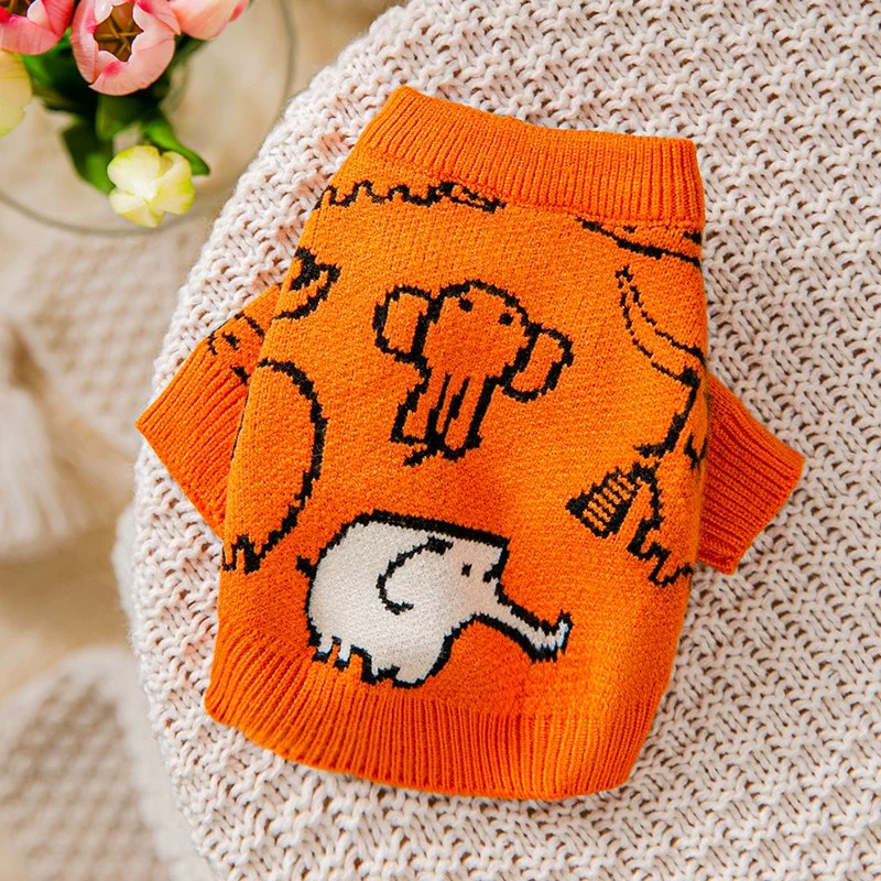 Dog Striped Sweater Spring and Autumn Clothes Teddy Autumn Clothes Bichon Pomeranian Jarre Aero Bull Corgi Cat Pet Small Size Dogs