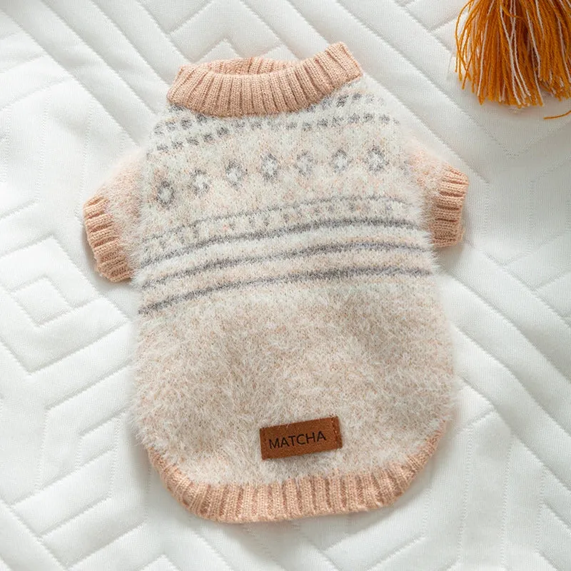 Dog Striped Sweater Spring and Autumn Clothes Teddy Autumn Clothes Bichon Pomeranian Jarre Aero Bull Corgi Cat Pet Small Size Dogs