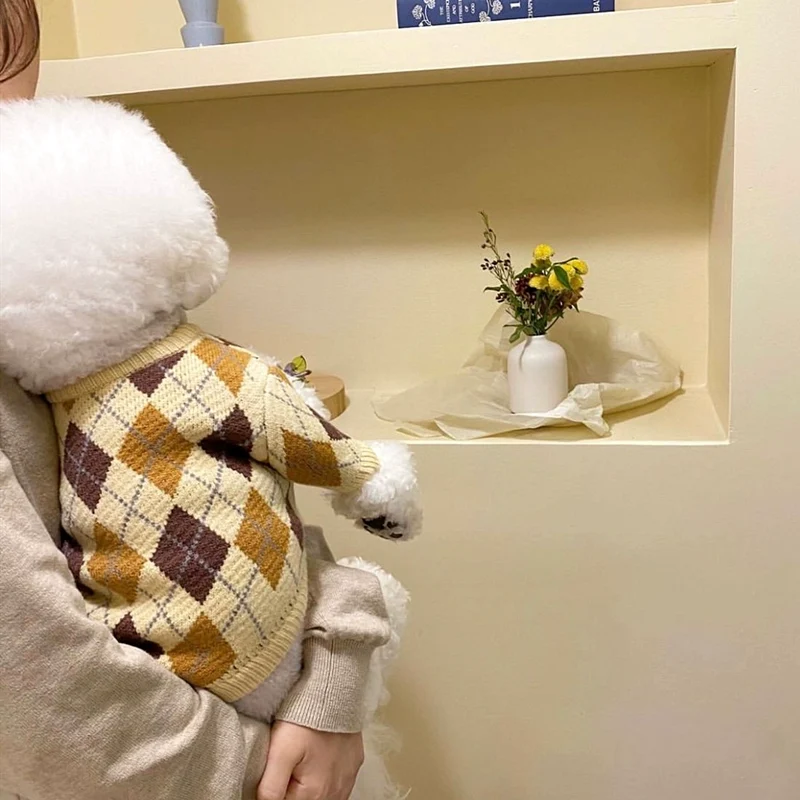 Dog Striped Sweater Spring and Autumn Clothes Teddy Autumn Clothes Bichon Pomeranian Jarre Aero Bull Corgi Cat Pet Small Size Dogs