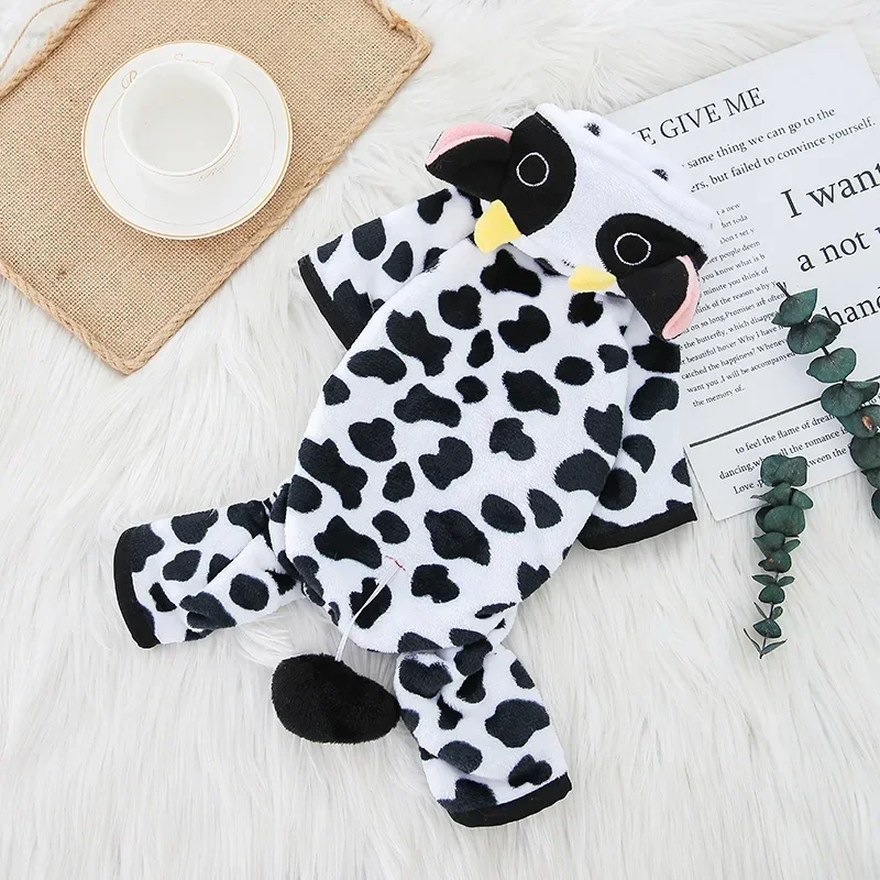 Winter Warm Fleece Dog Clothes Funny Pet Clothes for Small Medium Dogs Chihuahua Teddy Puppy Cat Dinosaur Outfit Pet Dog Hoodies