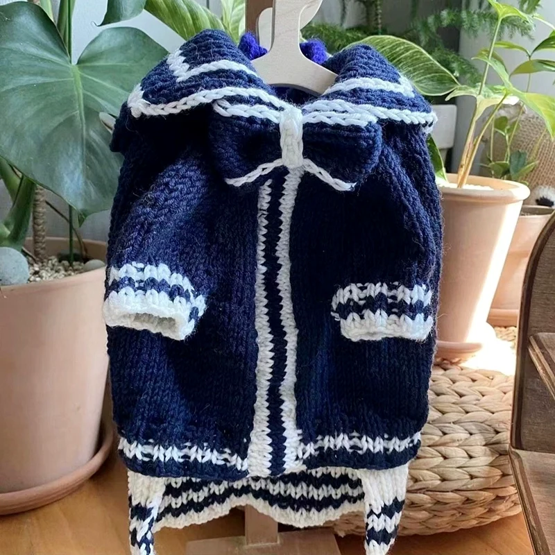 Pet Schnauzer Knitted Sweater Autumn and Winter Clothing Teddy Cat Cat Bichon Small Size Dogs VIP Pomeranian Dog Clothes
