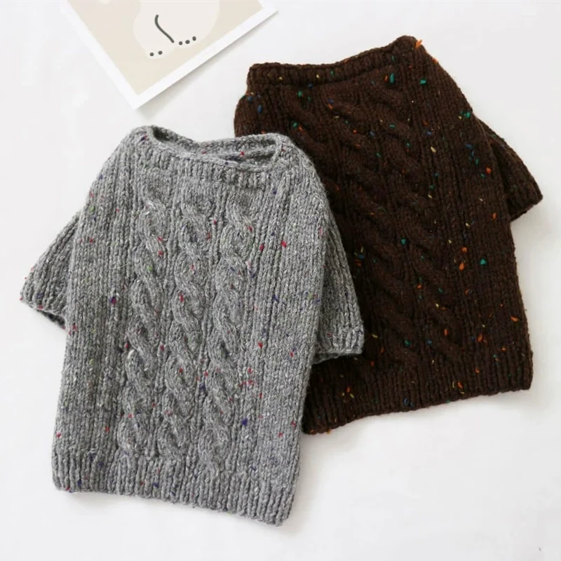 Pet Schnauzer Knitted Sweater Autumn and Winter Clothing Teddy Cat Cat Bichon Small Size Dogs VIP Pomeranian Dog Clothes