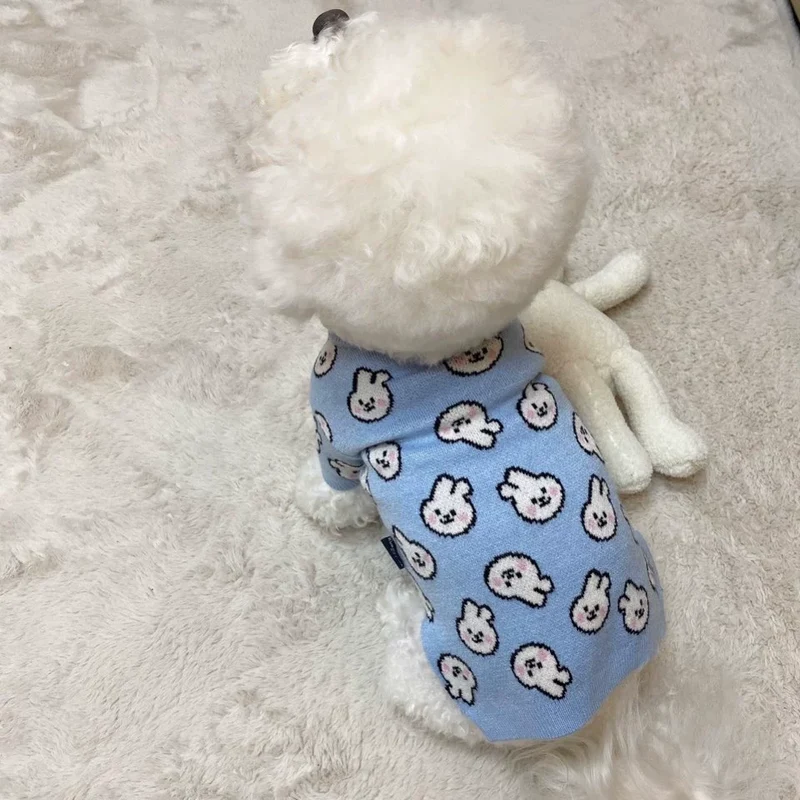 Rabbit Sweater Pet Spring and Autumn Puppy Clothes Small Puppies Winter Teddy Bichon Pomeranian VIP Cat