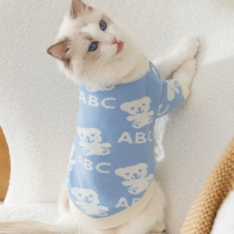 Rabbit Sweater Pet Spring and Autumn Puppy Clothes Small Puppies Winter Teddy Bichon Pomeranian VIP Cat