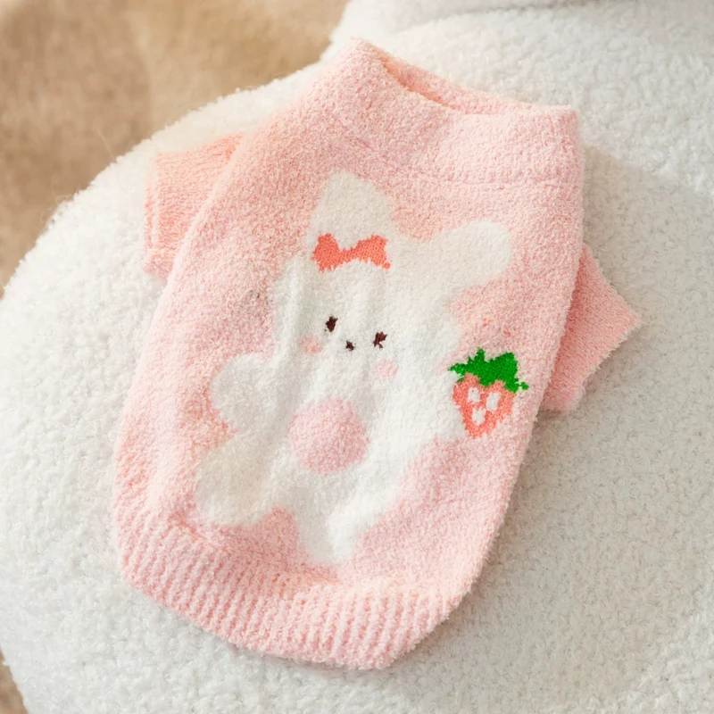 Rabbit Sweater Pet Spring and Autumn Puppy Clothes Small Puppies Winter Teddy Bichon Pomeranian VIP Cat