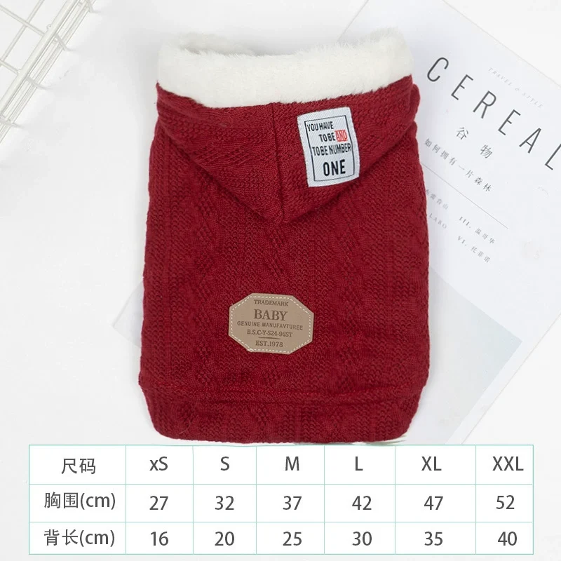 Dog Clothes Teddy Bichon Pomeranian Small Dog Sweater Winter Thick Sweater Pet Cat Clothes Autumn and Winter Clothing