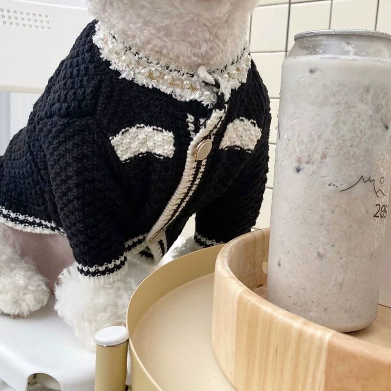 Cool Cardigan Sweater Puppy Clothes Spring and Autumn Pet Teddy Small Size Dogs Bichon Cat Cute Internet Celebrity