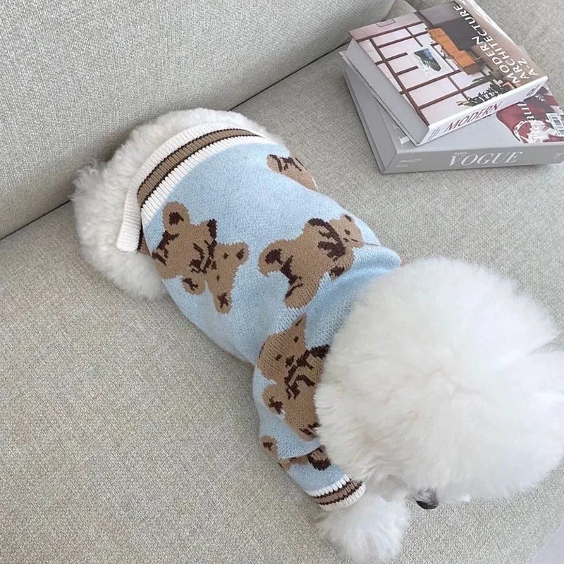 Cool Cardigan Sweater Puppy Clothes Spring and Autumn Pet Teddy Small Size Dogs Bichon Cat Cute Internet Celebrity