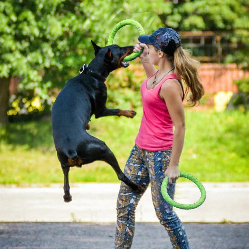 Dog Toys Pet Flying Discs EVA Dog Training Ring Puller Resistant Toys For Dogs Floating Puppy Bite Ring Toy Interactive