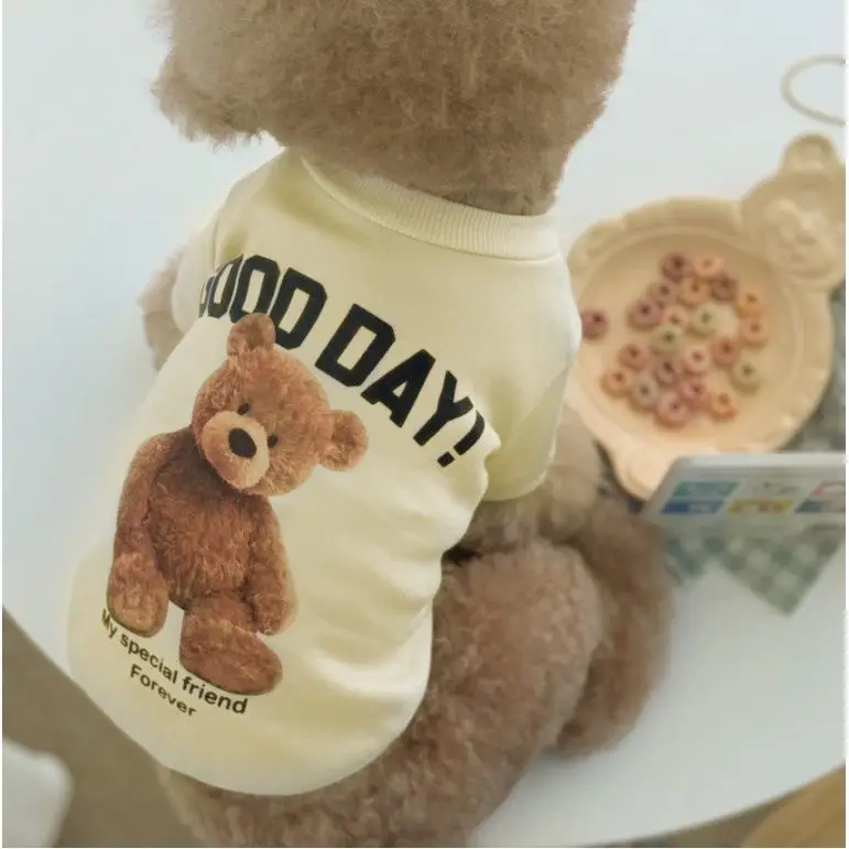 Dog Clothes Dog Costume Pet Clothes Cartoon Bear Pet Shirt Puppy Clothes Pet Vest Pet Clothes Dog Sport Shirt XS-XXL