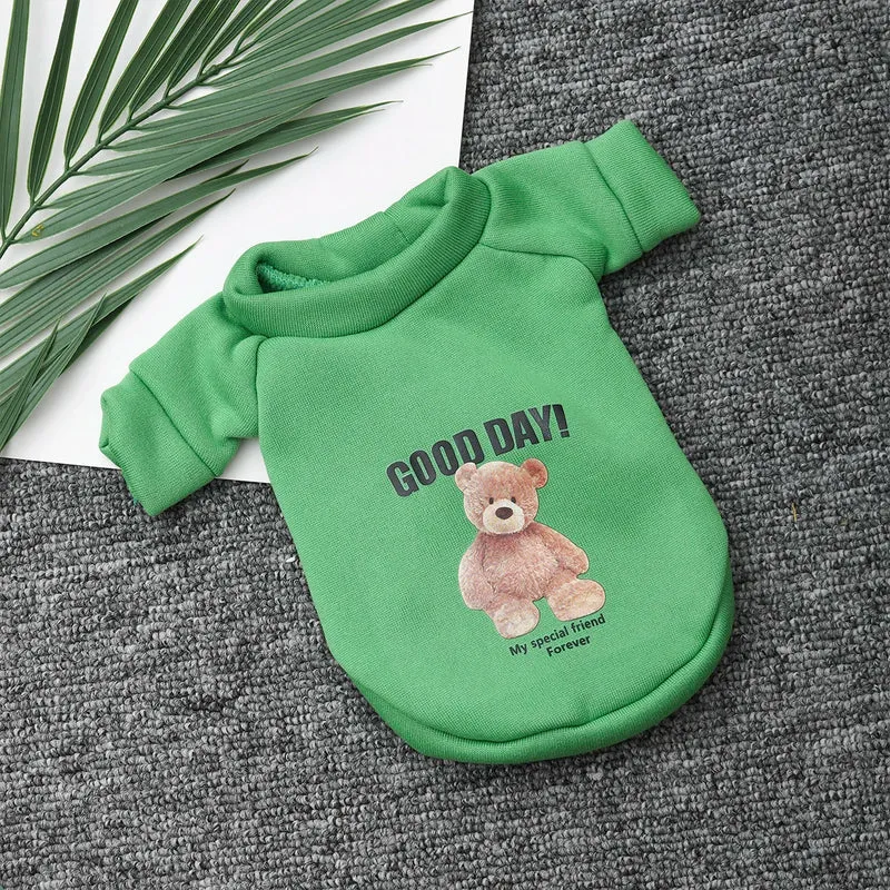 Dog Clothes Dog Costume Pet Clothes Cartoon Bear Pet Shirt Puppy Clothes Pet Vest Pet Clothes Dog Sport Shirt XS-XXL