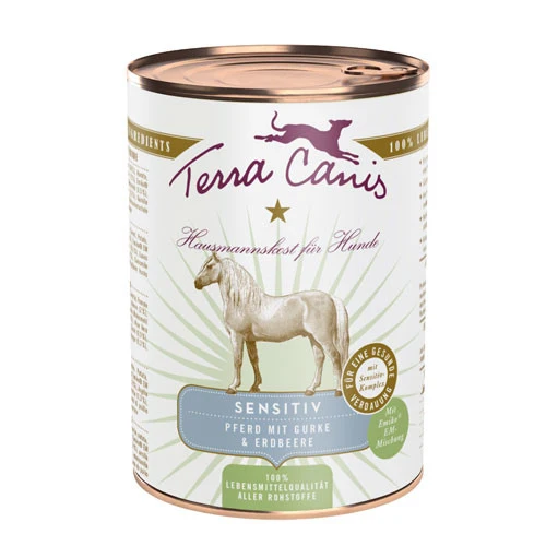 Terra Canis SENSITIVE Cavallo con Cetriolo e Fragola Umido Per Cani