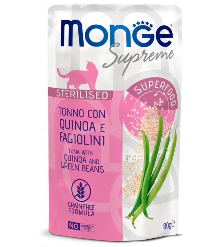 Monge Supreme Sterilised Tonno con Quinoa e Fagiolini 80g