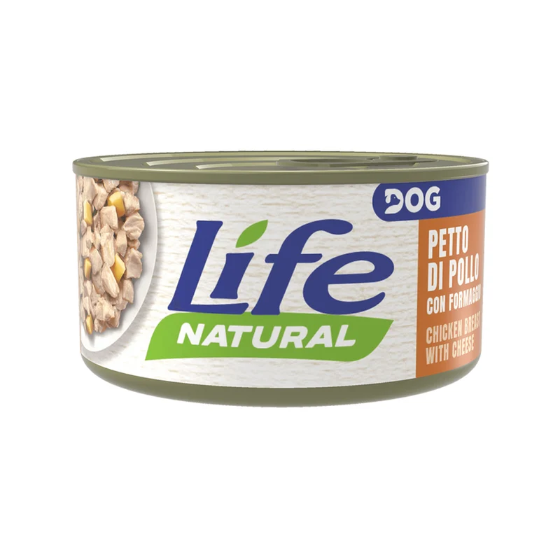 Life Dog Natural Petto di Pollo con Formaggio 90g - Cibo Umido per Cani