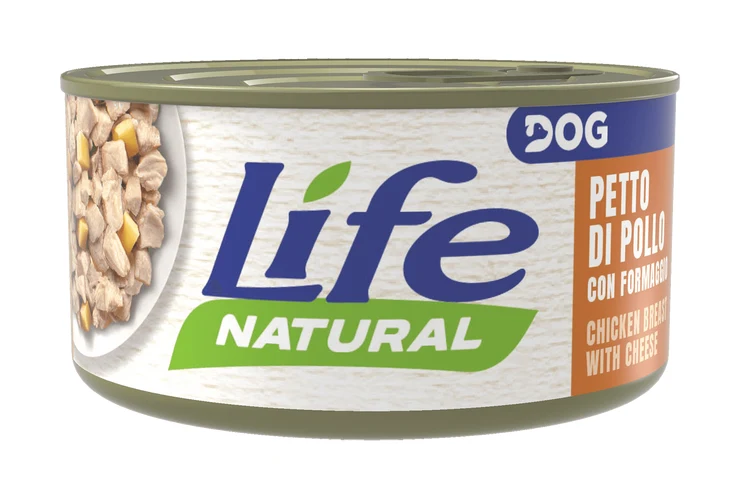 Life Dog Natural Petto di Pollo con Formaggio 90g - Cibo Umido per Cani