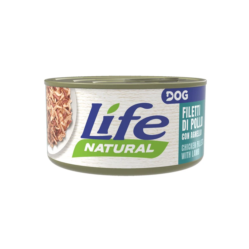 Life Dog Natural Filetti di Pollo con Agnello 90g - Cibo Umido per Cani