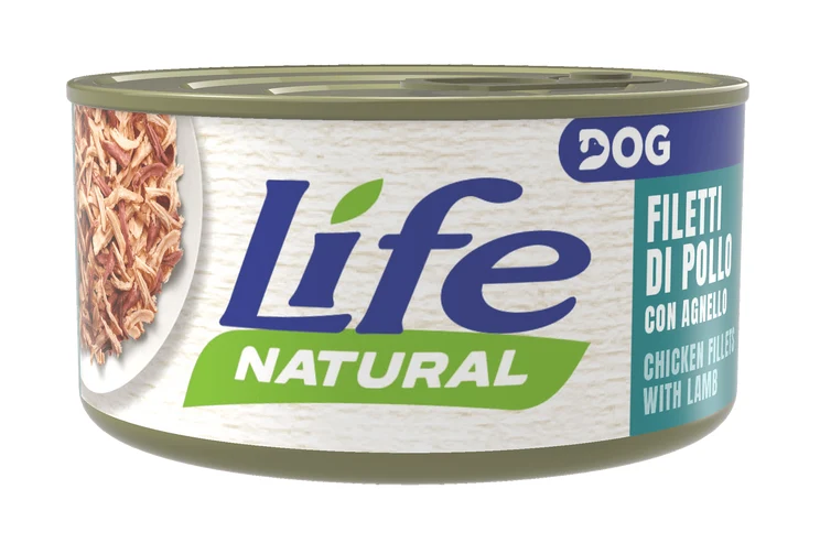 Life Dog Natural Filetti di Pollo con Agnello 90g - Cibo Umido per Cani