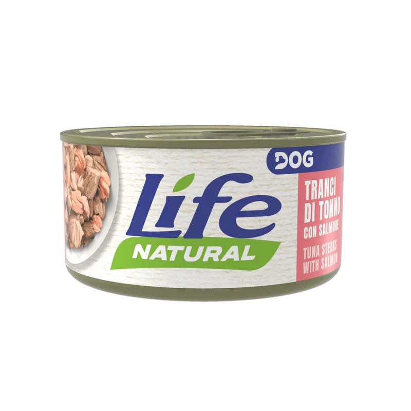 Life Dog Natural Tranci di Tonno con Salmone 90g - Cibo Umido per Cani