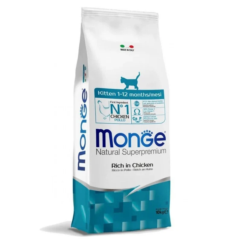 Monge Natural Kitten Ricco in Pollo Crocchette per Gatti Cuccioli al Pollo