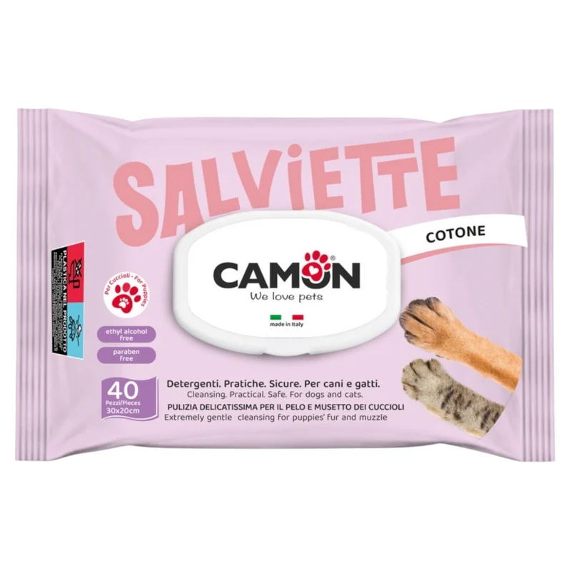 CAMON Salviette Cuccioli Cotone 40pz