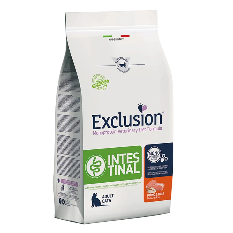Exclusion Intestinal Cat Pork & Rice Alimento per Gatti Gastrointestinal 1,5 kg