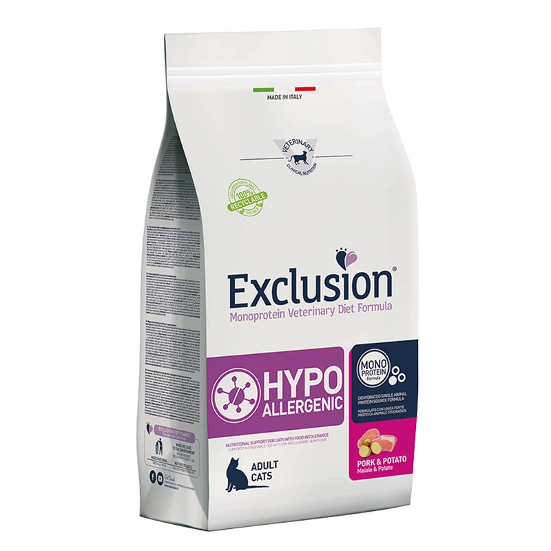 Exclusion Hypoallergenic Cat Pork & Potato Alimento Ipoallergenico Gatti 1,5kg