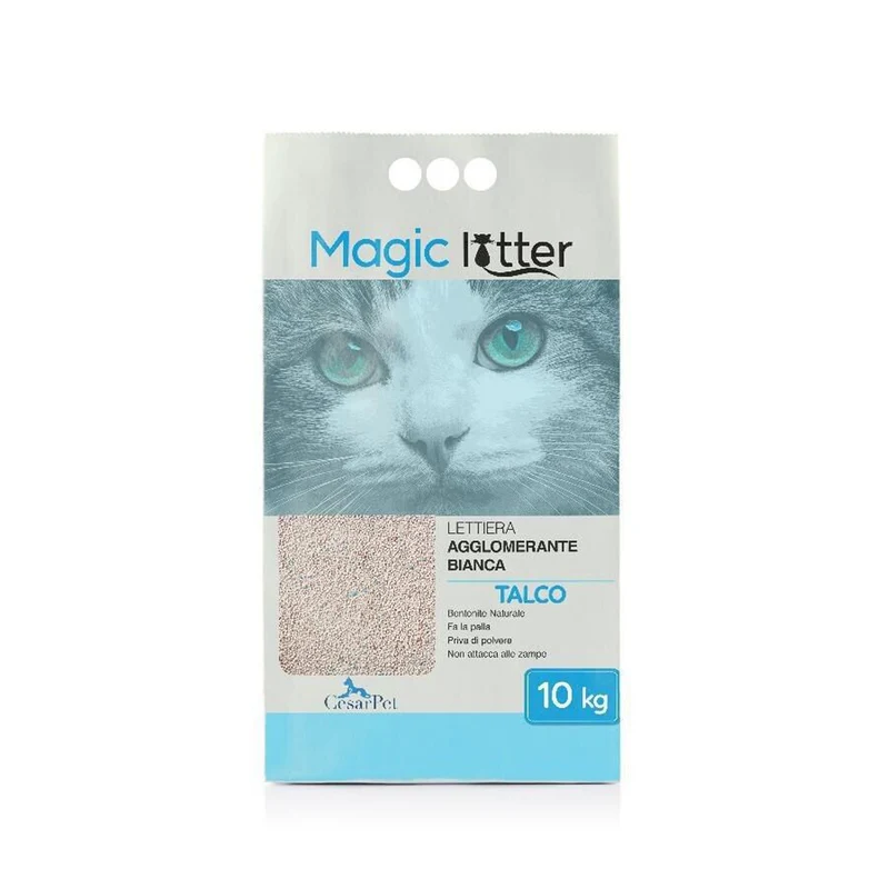Magic Litter Lettiera Agglomerante per Gatti Bentonite Profumo Talco 10 kg