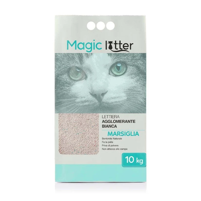 Magic Litter Lettiera Agglomerante per Gatti Bentonite Profumo Marsiglia 10 kg
