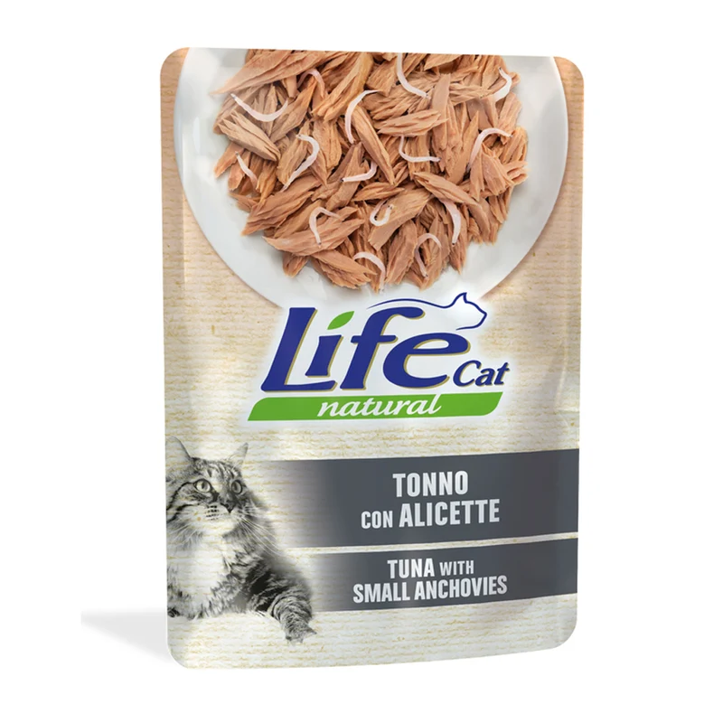 Life Cat Natural Tonno con Alicette in Gelatina 70g - Cibo Umido per Gatti
