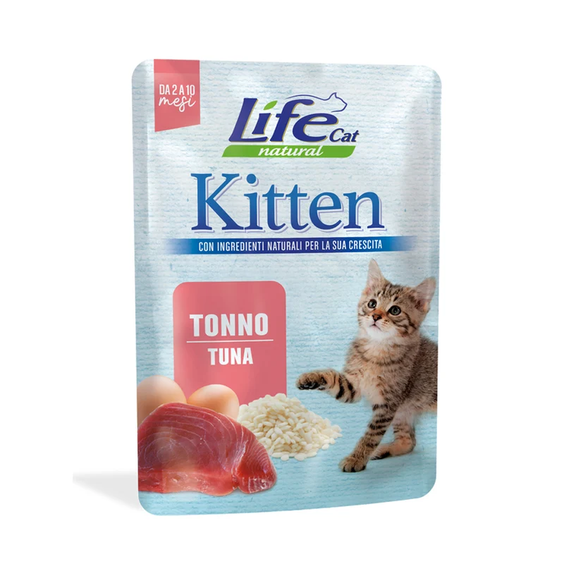 Life Cat Natural Kitten Tonno con Uova 70g - Cibo Umido per Gatti Cuccioli