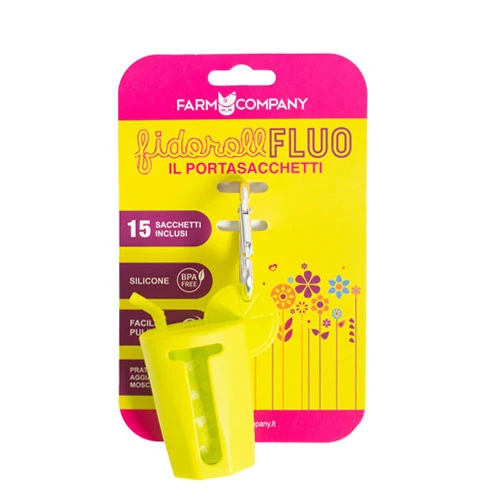 Farm Company Fidoroll Porta Sacchetti Igienici Cocktail Silicone Fluo Verde