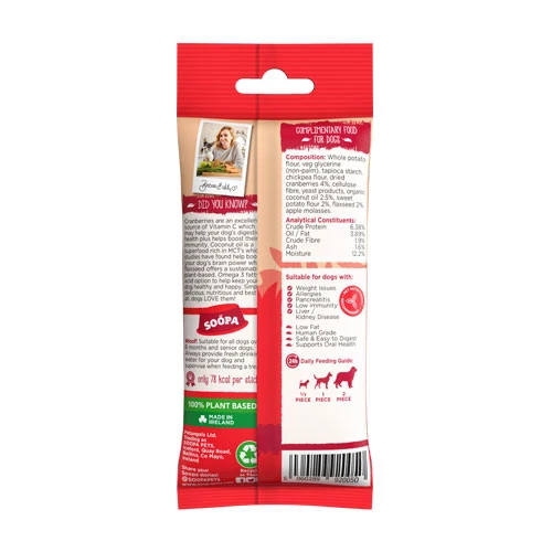 Soopa Dental sticks Mirtilli Rossi e Patate Dolci Snack per Cani