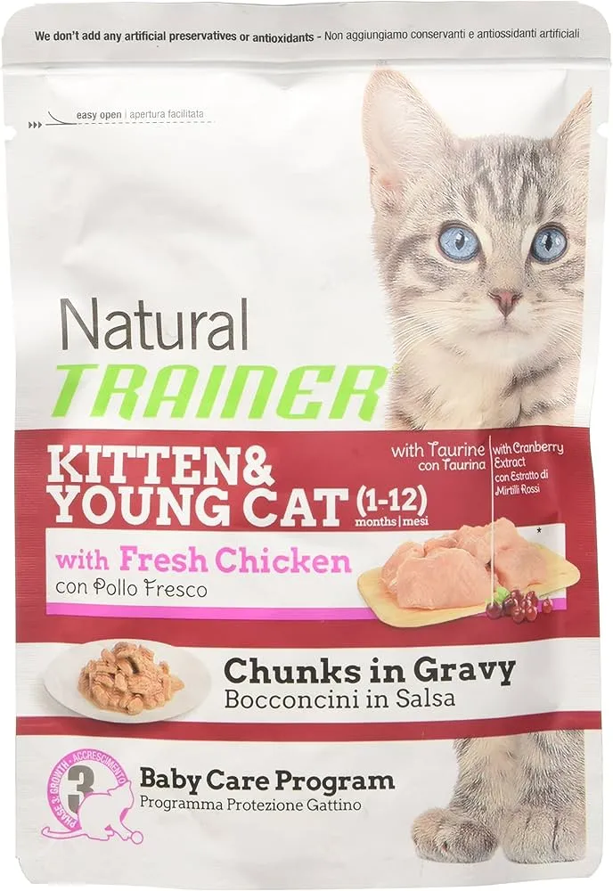 Natural Trainer Kitten&Young Bocconcini in salsa con Pollo 85g