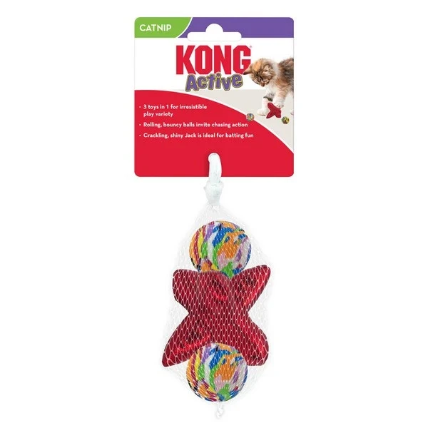 KONG Cat Active Jacks Catnip Gioco Gatto 3pz