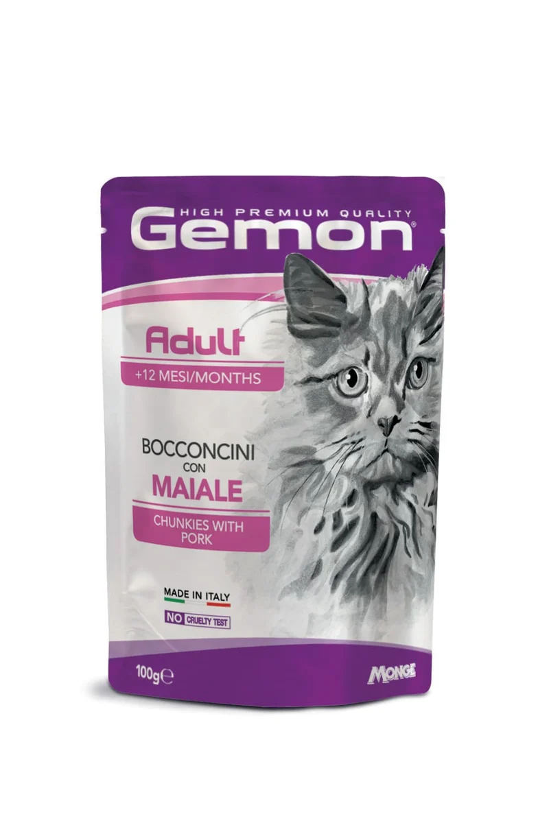 Gemon Gatto Adult Bocconcini con Maiale in Salsa 100g