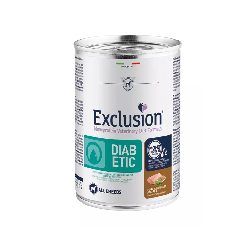 Exclusion Diabetic Maiale All Breeds Alimento per Cani con Diabete 400 g