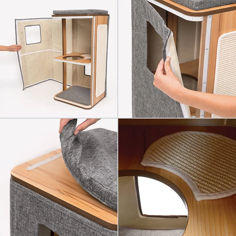 Catit Vesper Cubo Tower Mobile Tiragraffi per Gatti con Cuccia e Cuscino