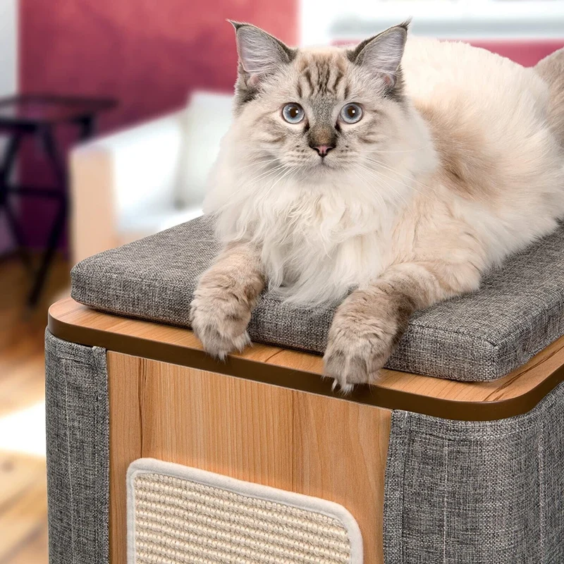 Catit Vesper Cubo Tower Mobile Tiragraffi per Gatti con Cuccia e Cuscino