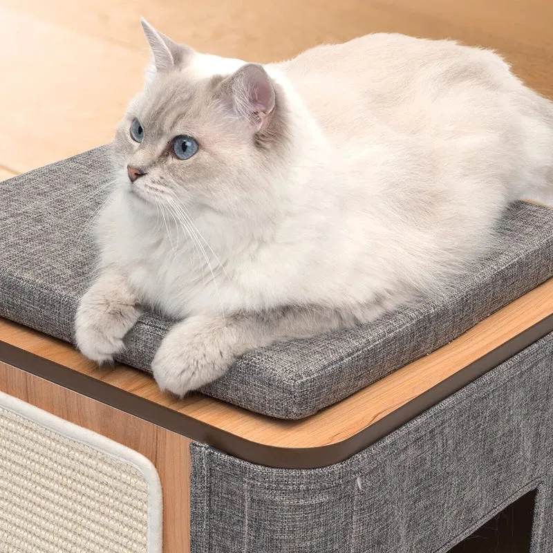 Catit Vesper Cubo Mobile Tiragraffi per Gatti con Nascondiglio e Cuscino Cuccia