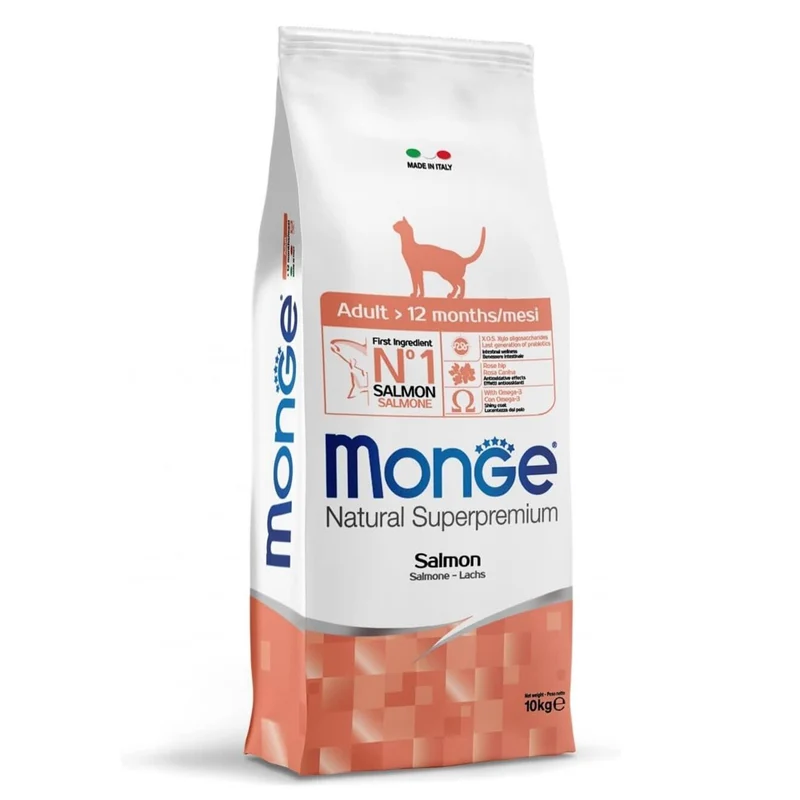 Monge Natural Adult Monoprotein – Salmone Crocchette per Gatti Adulti al Salmone
